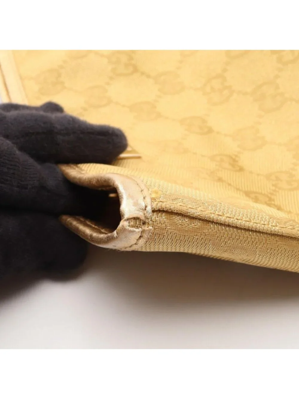 Gucci Tote GG Canvas 002 Gold Handbag